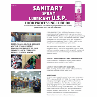 5039 HILL MANUFACTURING SANITARY SPRAY LUBE 12CT CASE