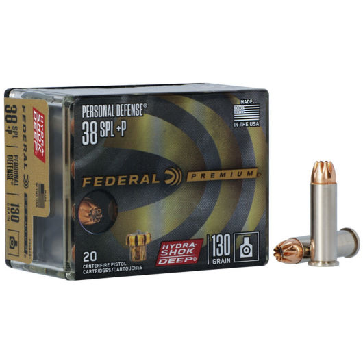 P38HSD1 Federal Ammunition FDR 38SP+P 130GR HYDSHK DEEP20 38 Spl +P