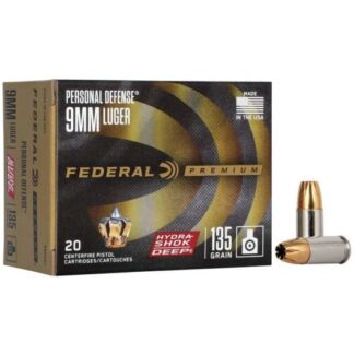 P9HSD1 Federal Ammunition FDR 9MM 135GR HYDSHK DEEP 20RD Luger