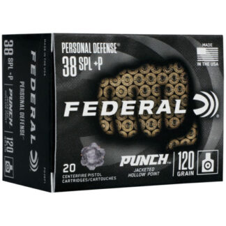 PD38P1 Federal Ammunition FDR 38SP+P 120GR PUNCH JHP 20R 38 Spl