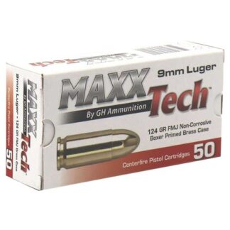 PTGB9124B MAXXTech MAX 9MM 124GR FMJ 50RD Luger