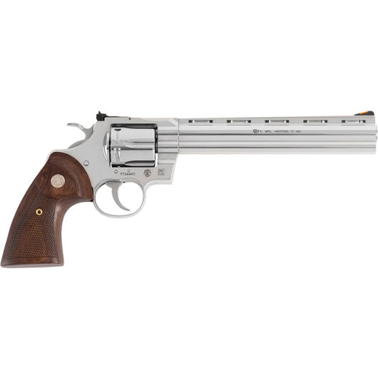 PYTHON-SP8WTS Colt Python 357 Mag 8.0" 6rd Semi-Bright Stainless Steel
