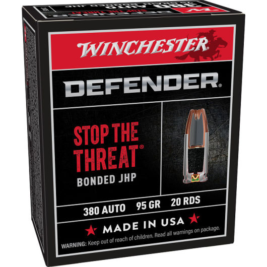 S380PDB Winchester WIN 380 95GR DFNDR BJHP 20RD Auto