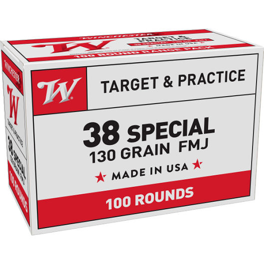USA38SPVP Winchester WIN 38SP 130GR USA FMJ 100RD 38 Spl
