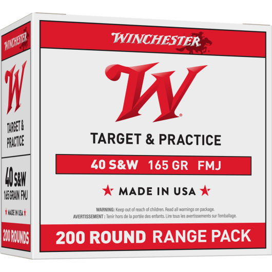 USA40W Winchester WIN 40SW 165GR USA FMJ 200RD 40 S&W