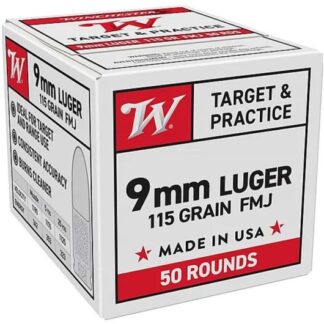W9MM50 Winchester WIN 9MM 115GR USA FMJ 50RD Luger